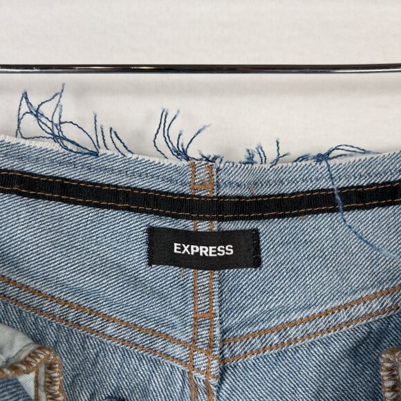 Express Jeans High Waisted Flare Distressed Boho Women's Size 4 Regular - Picture 6 of 7